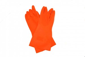 latex gloves - orange heavy weight